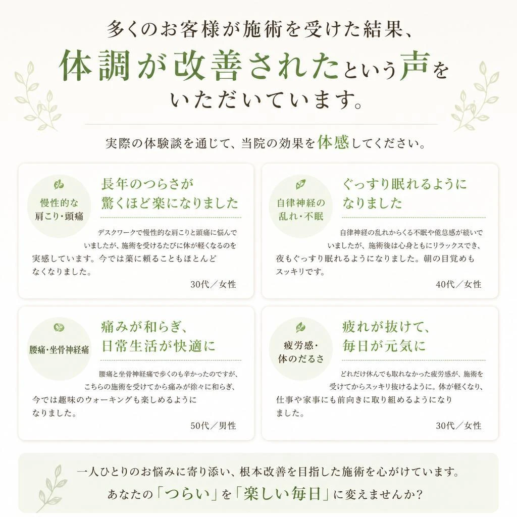 お客様の体験談