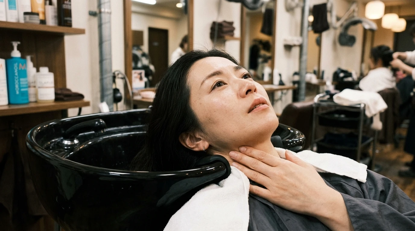 首こりから解放され、美容室でのシャンプーを快適に！